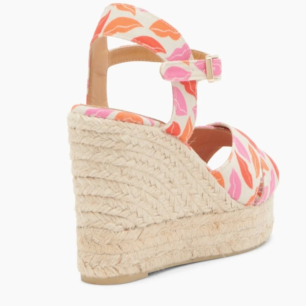 Castañer X Diane Von Furstenberg Blaudell Wedge Espadrilles Rose Multi